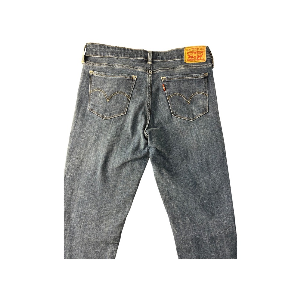 Levi's 711 Skinny Jeans Dark Wash Distressed Size 28x30 - Picture 9 of 10
